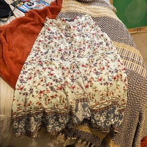 Long boho skirt with slit